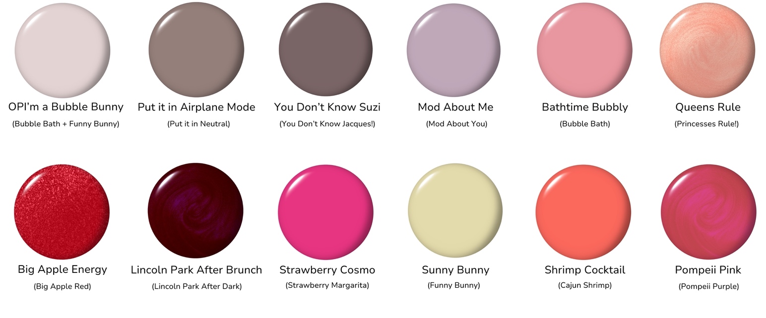 OPIcons 12 shades - Nail Lacquer, GelColor and Powder Perfection